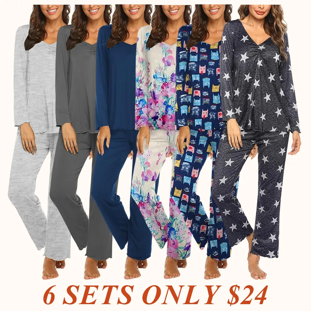 Womens Pajama Sets 2 Piece Lounge Set Fall Winter Pajamas