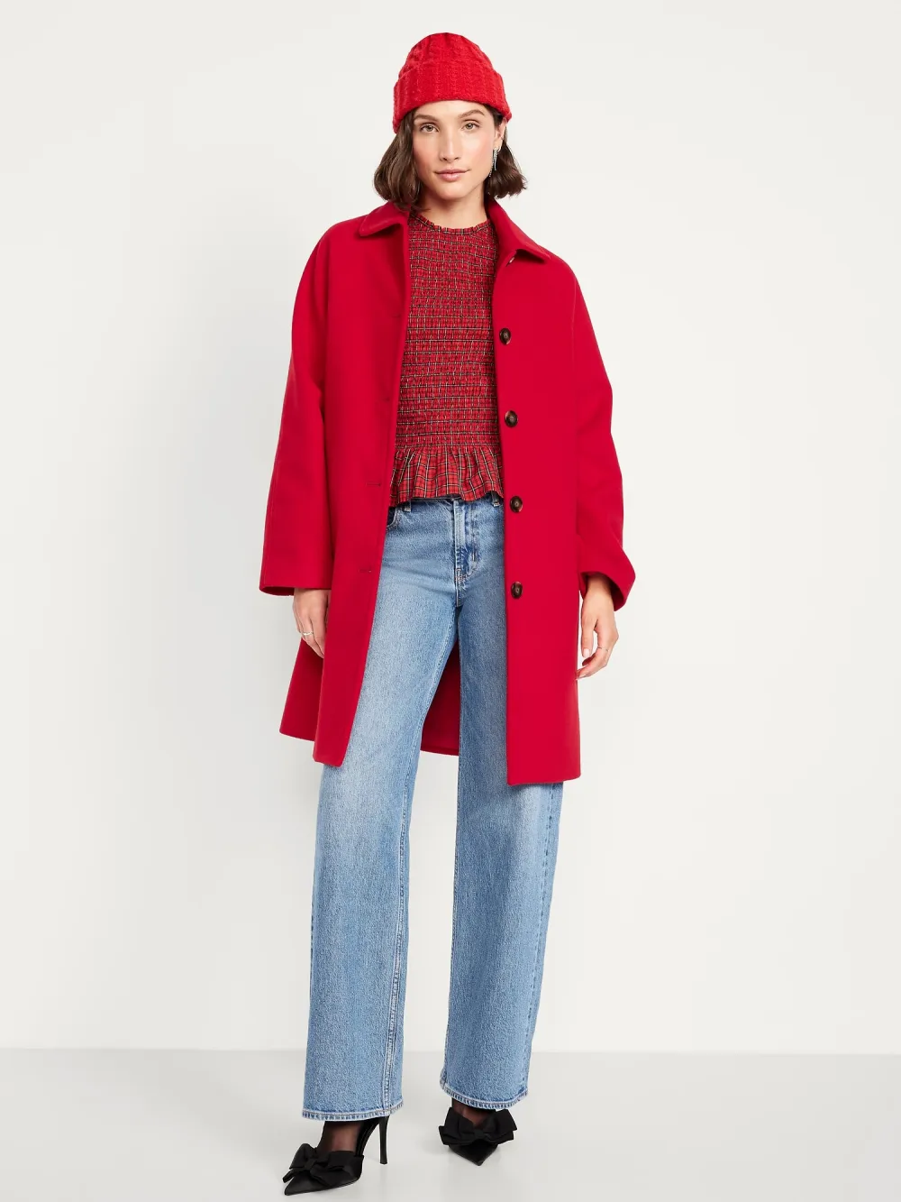 Relaxed Button-Front Mac Coat