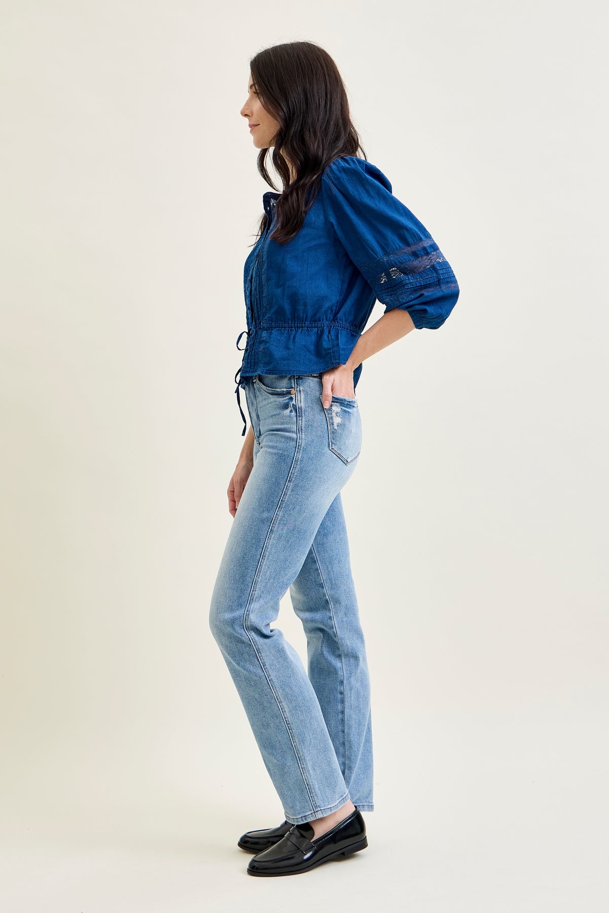 Kamila High Rise Tummy Control Straight Jeans