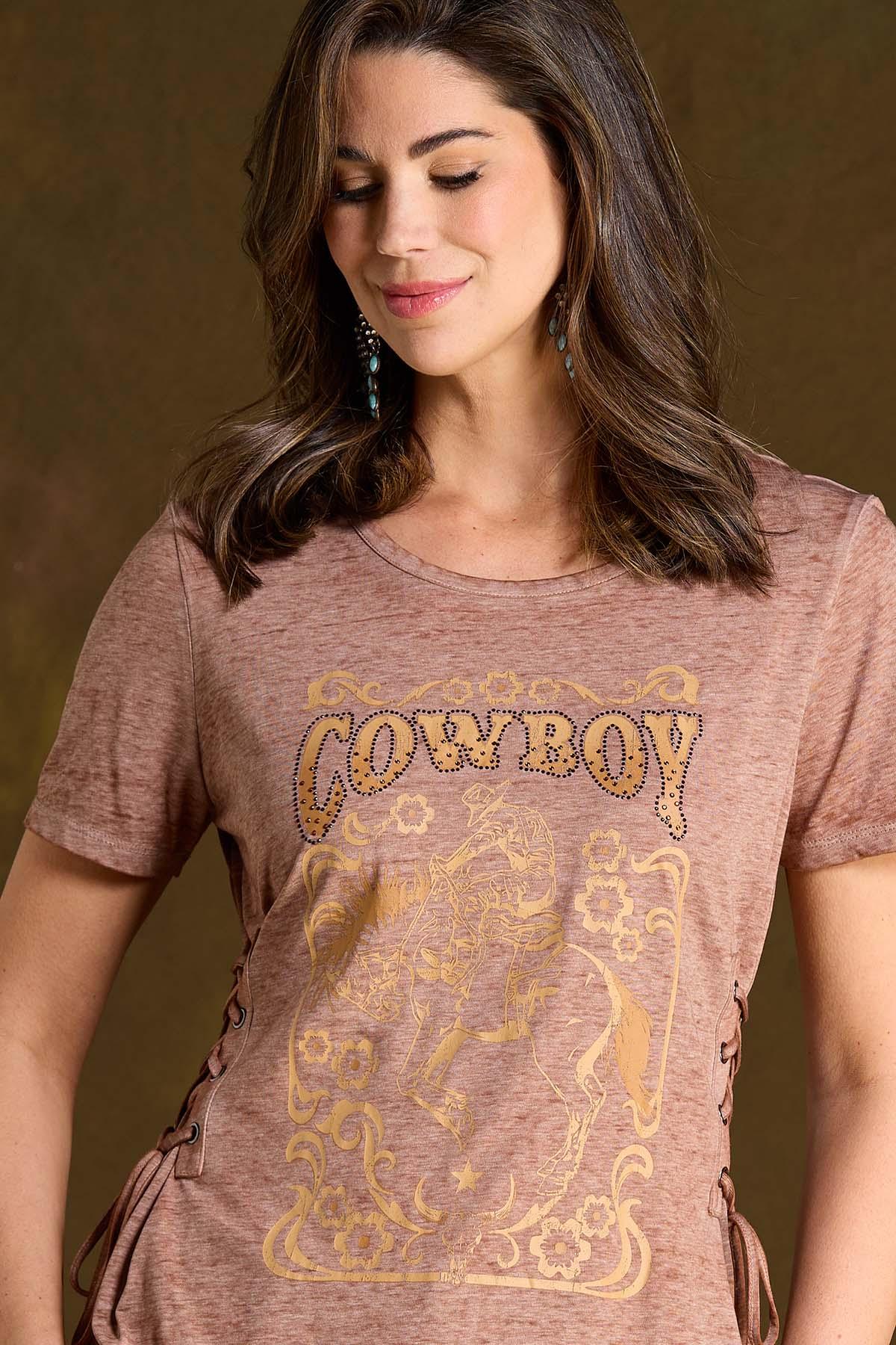 Lace Up Cowboy Tee