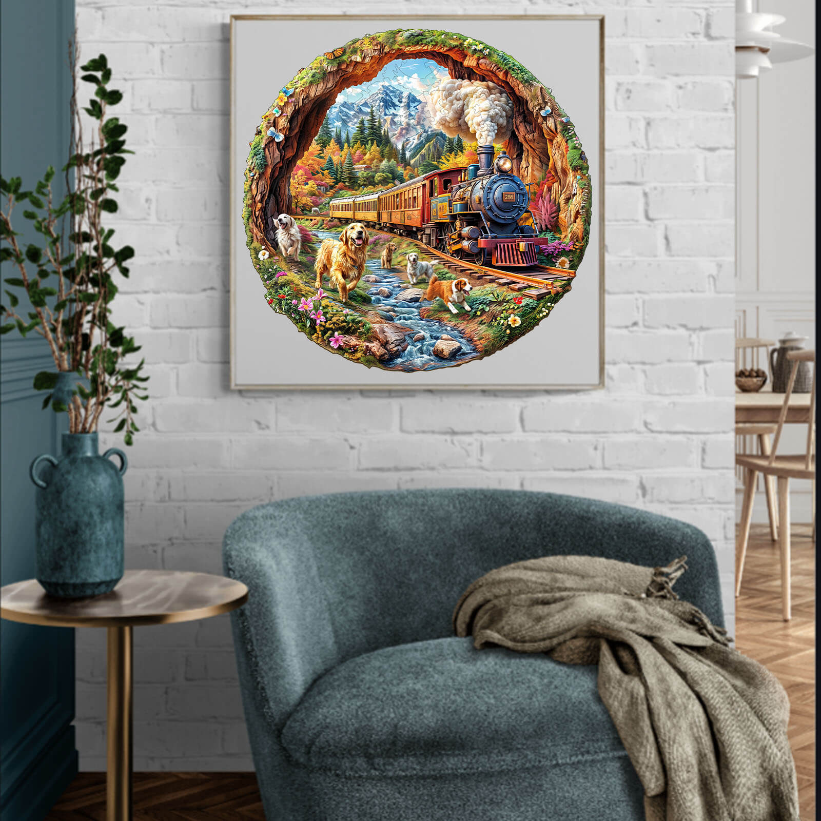 3D Racing the Train-1 Wooden Jigsaw Puzzle