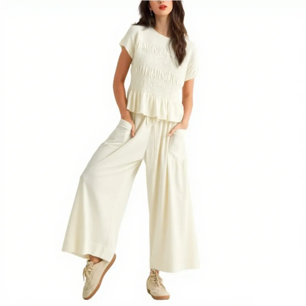 Women's Casual Pocket Two-Piece Set