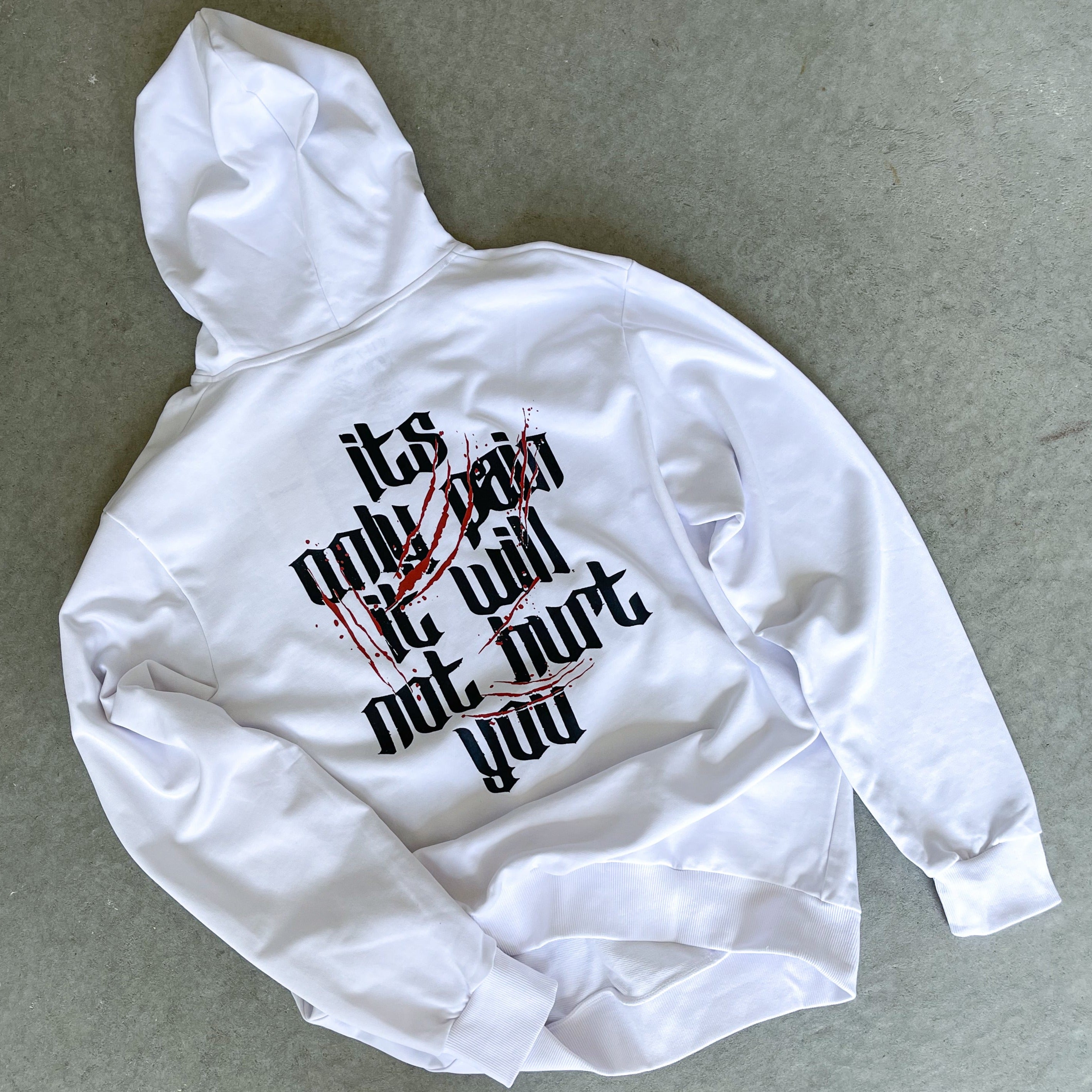 IT'S ONLY PAIN HOODIE - WHITE
