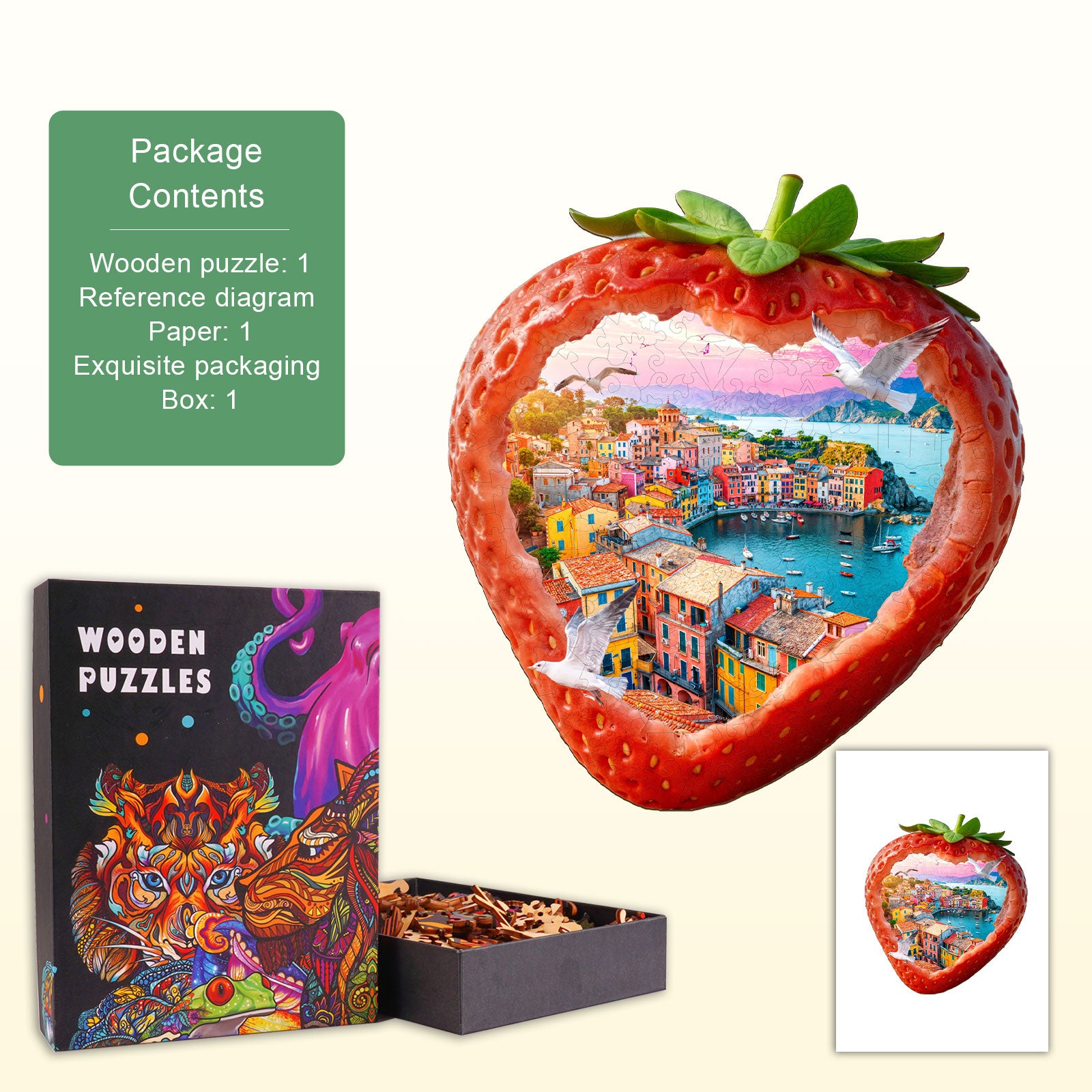 Strawberry Shoreline Wooden Jigsaw Puzzle