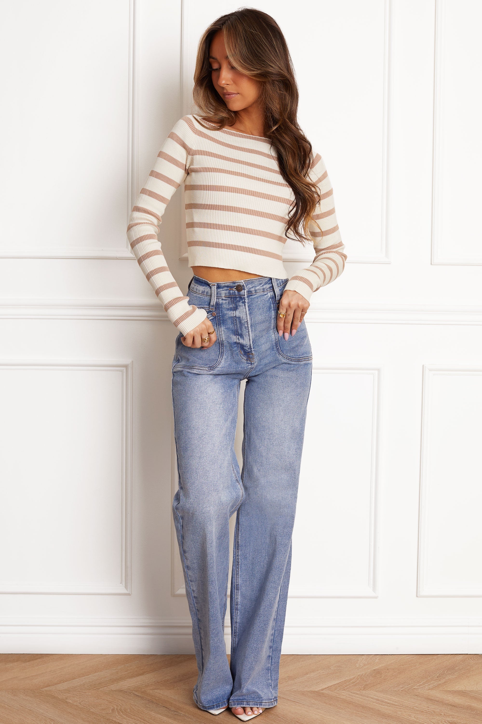 Essential Ribbed Striped Crop Top