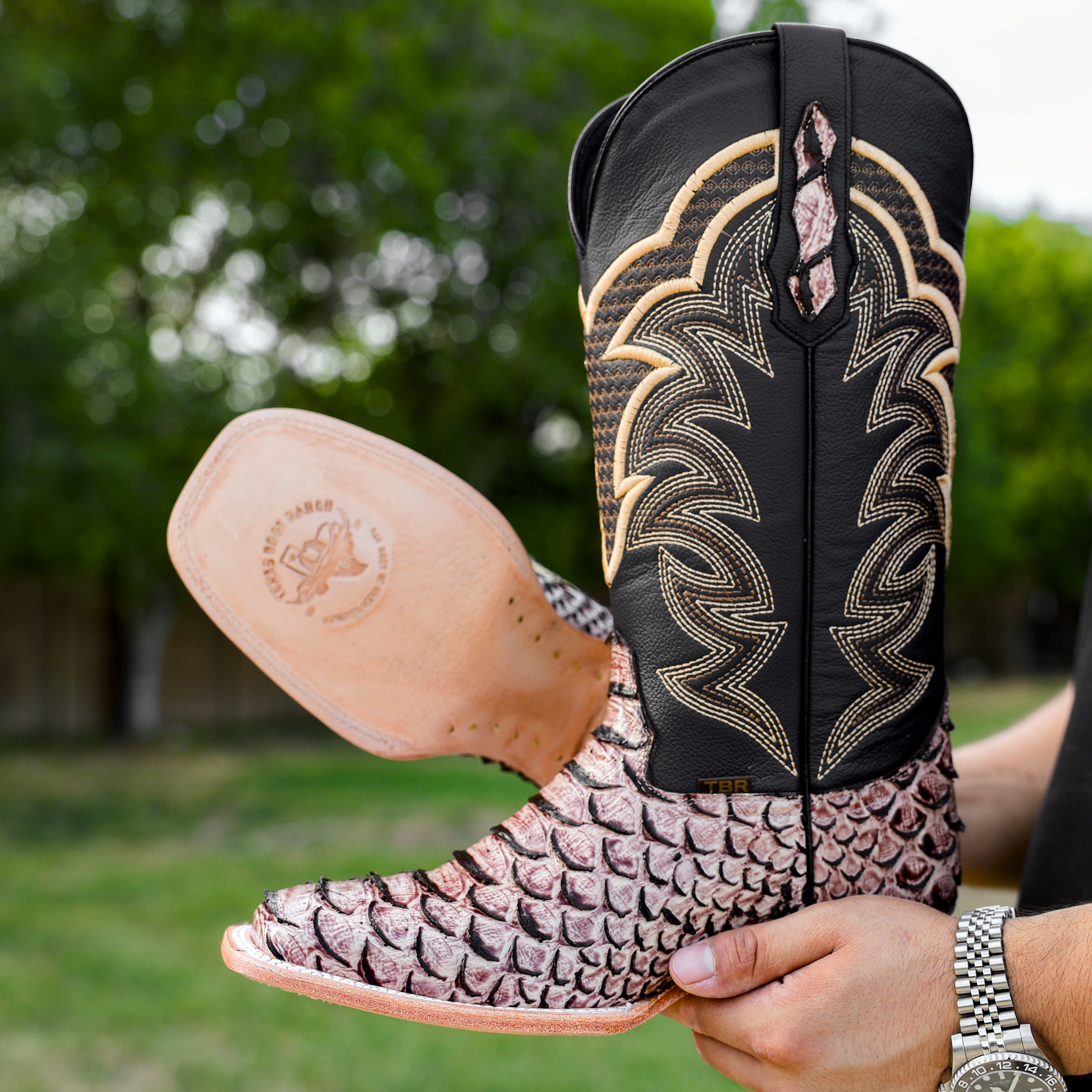 Orix Python Leather Boots - Square Toe