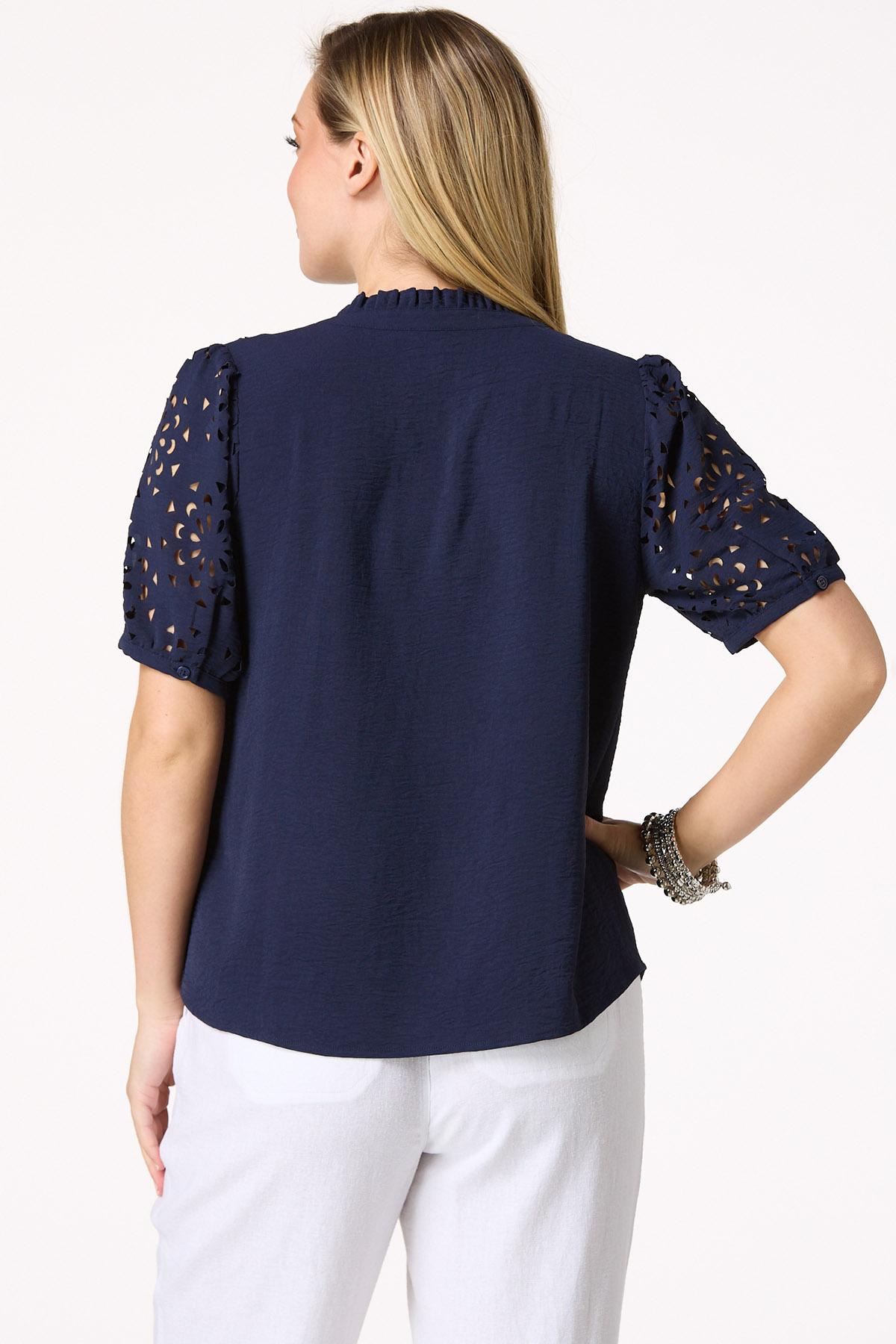 Ruffled Laser Cut Top