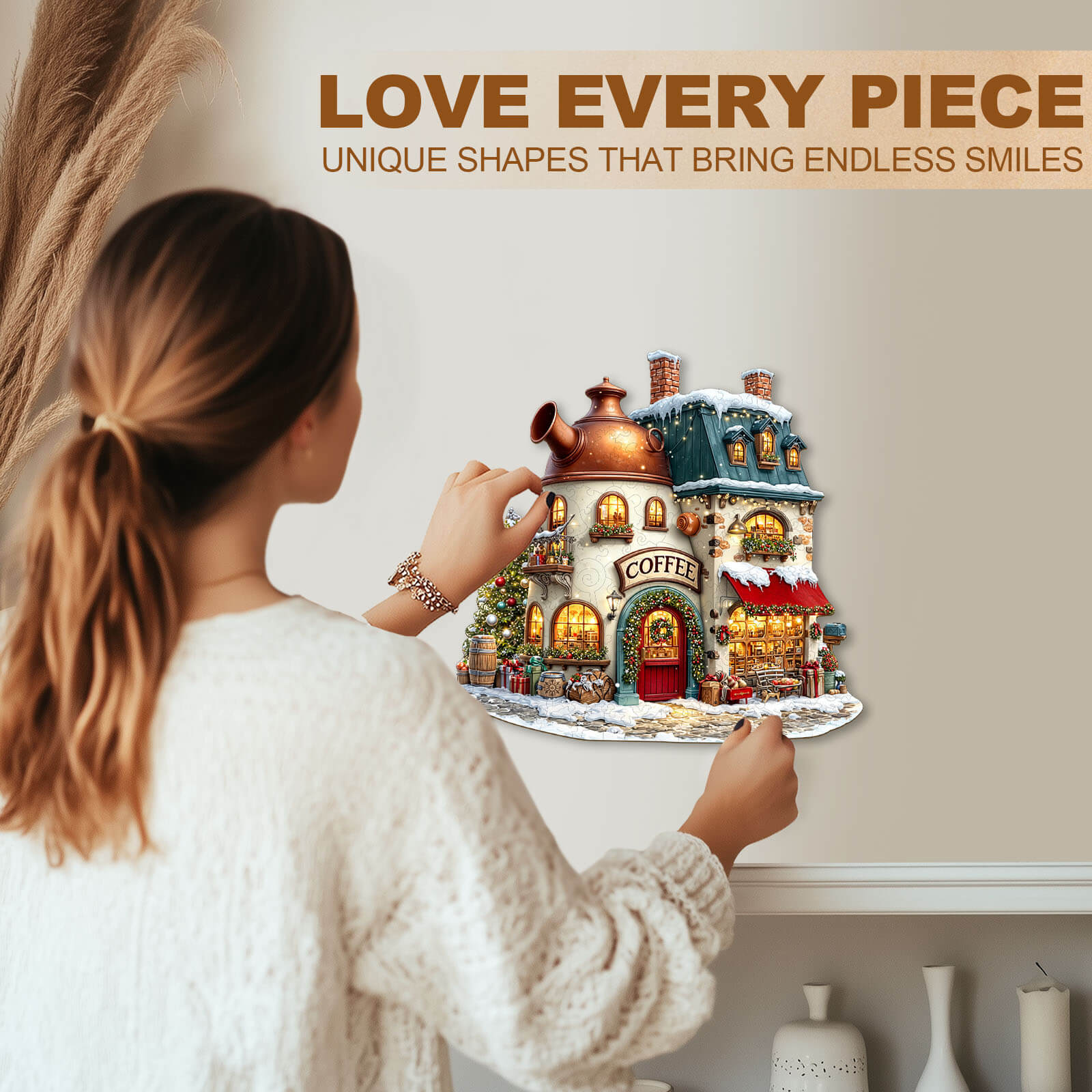 Christmas Cafe Wooden Jigsaw Puzzle