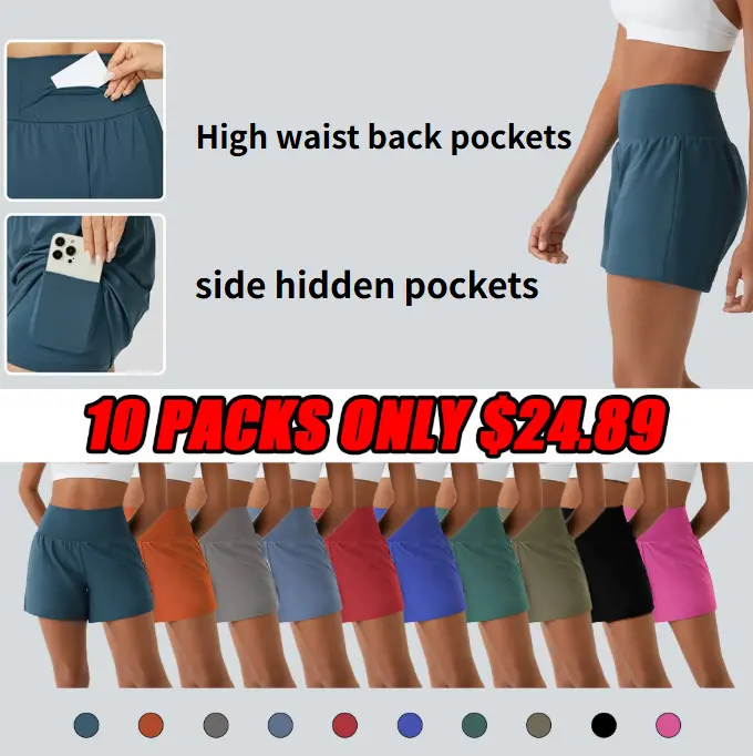 2-in-1 Yoga Shorts Set: Ultra-High-Waisted Design with Back Pocket