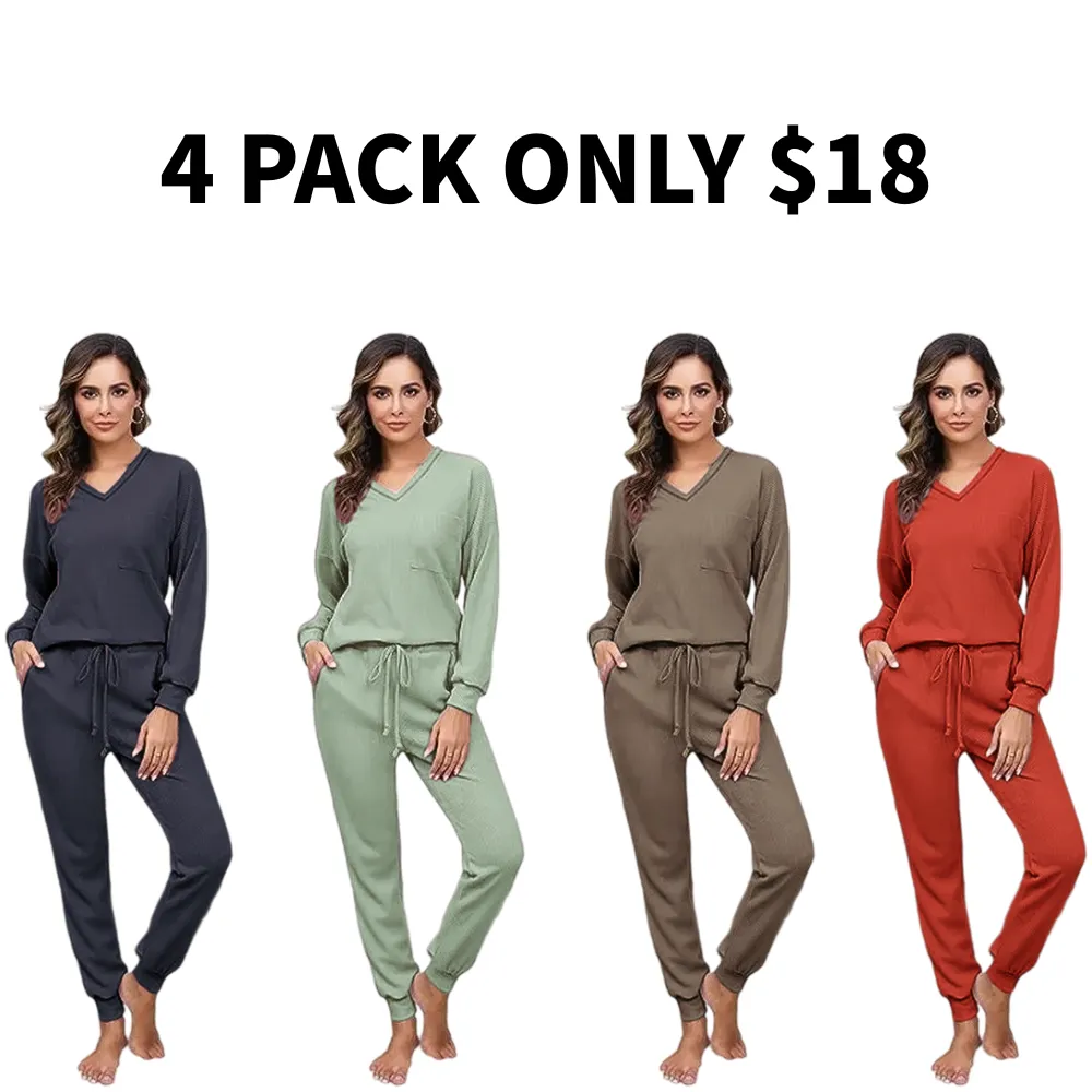 Womens Two Piece  Long Sleeve Pullover Tops