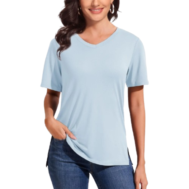 10-Pack Women's Breathable Loose V-Neck Tees – Lightweight Summer Casuals