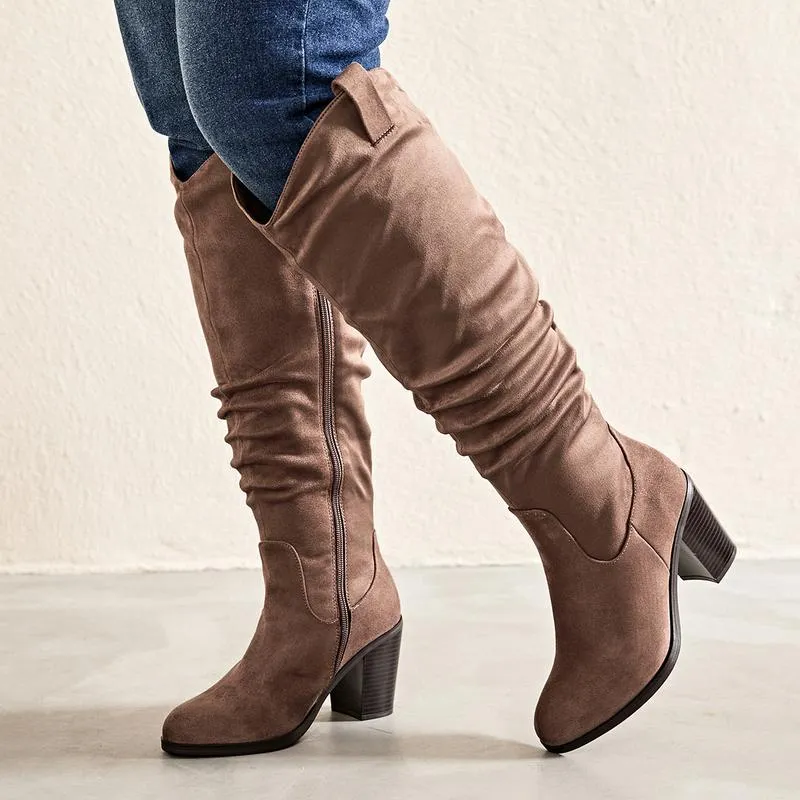 Luoika Women's Extra Wide Calf Knee High Boots