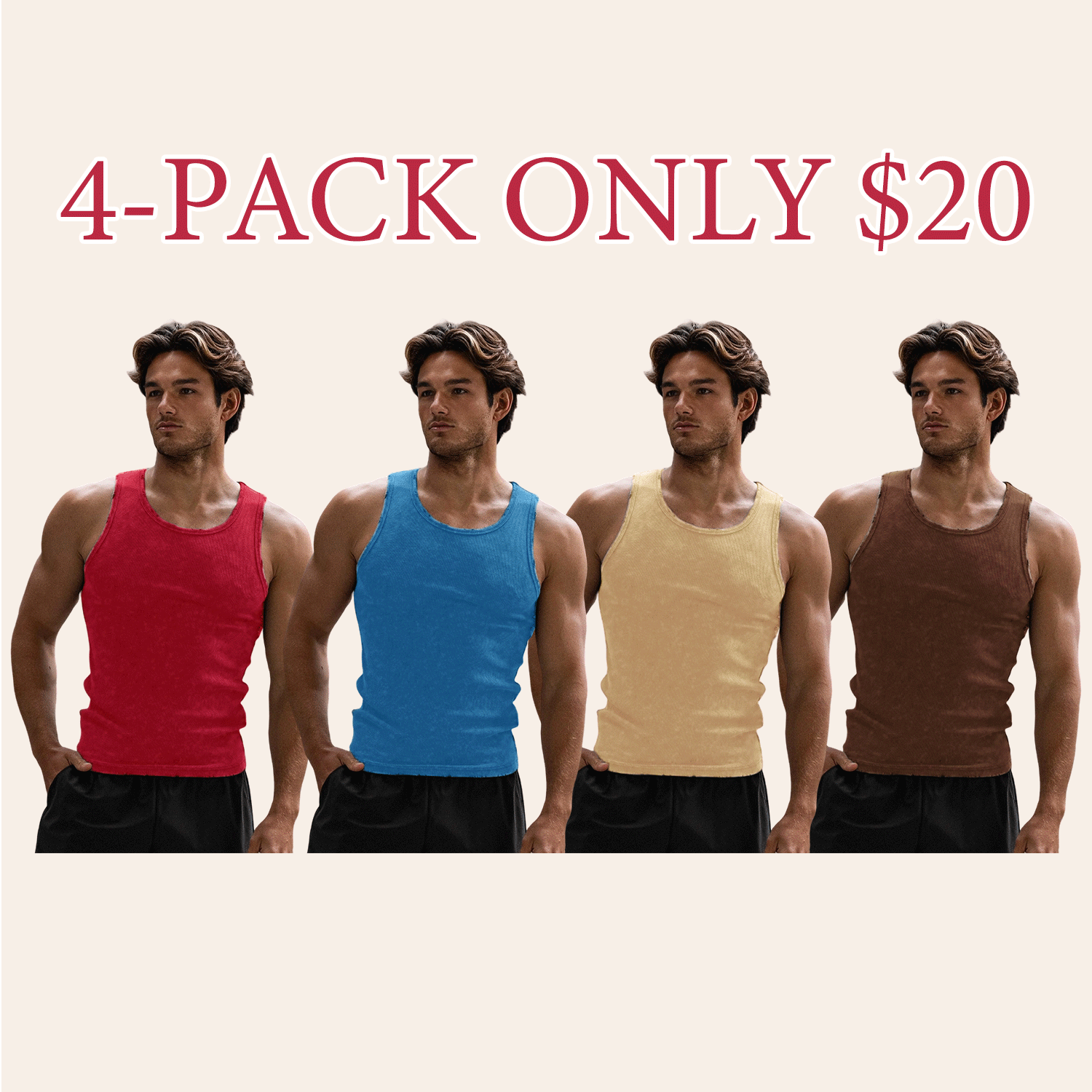 🔥Men’s Ultra-Soft Distressed Fitted Tank