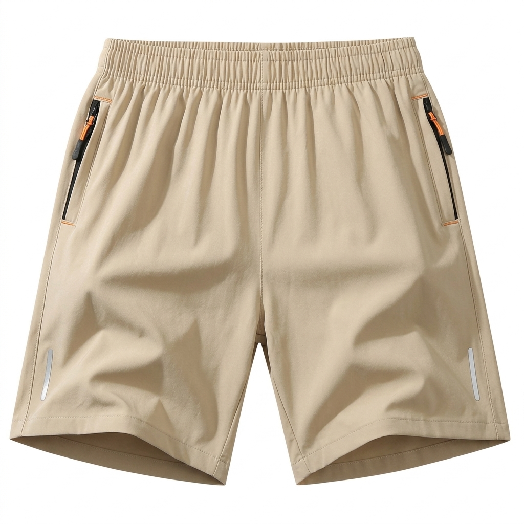 Men's Ice Silk Quick-Dry Zipper Pocket Shorts – Lightweight Reflective Athletic Summer Shorts