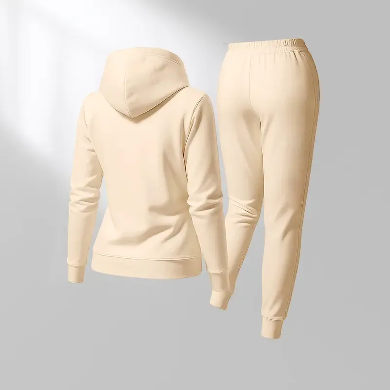 Women'S God Letter Print Hoodie And Drawstring Track Pants Set