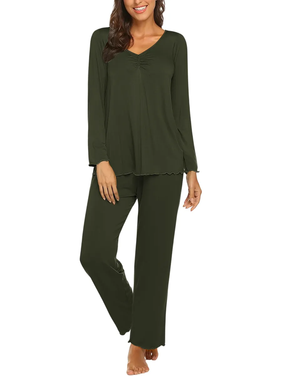 Womens Pajama Sets 2 Piece Lounge Set Fall Winter Pajamas