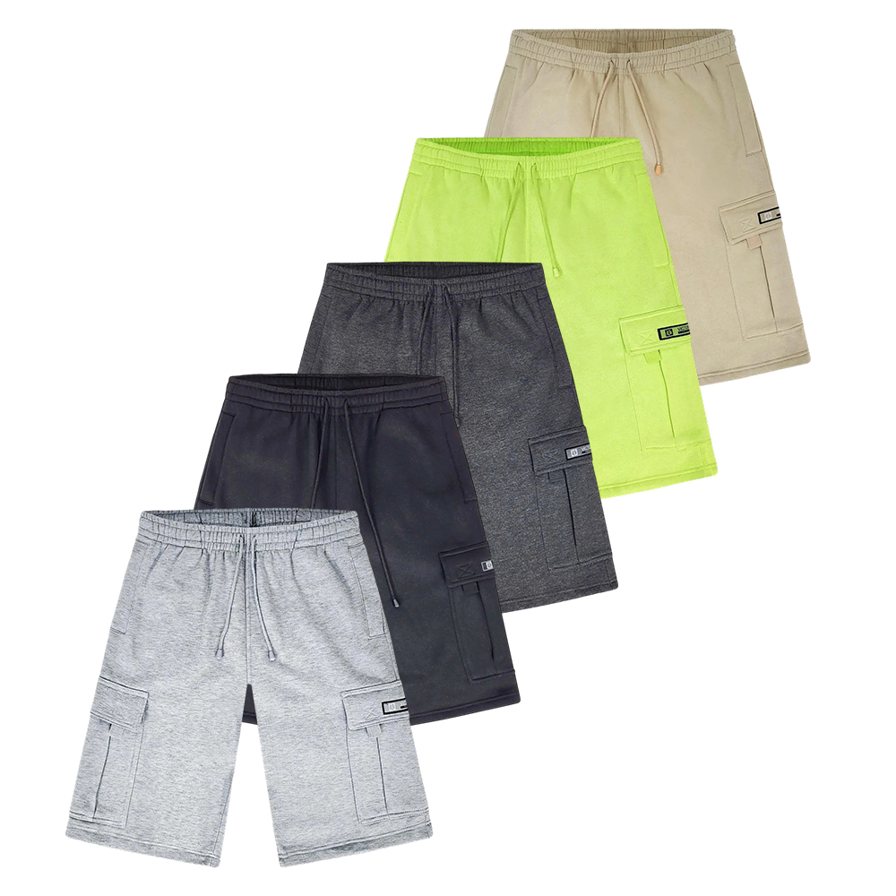 Baggy fit Fleece Shorts Menswear Cargo pocket