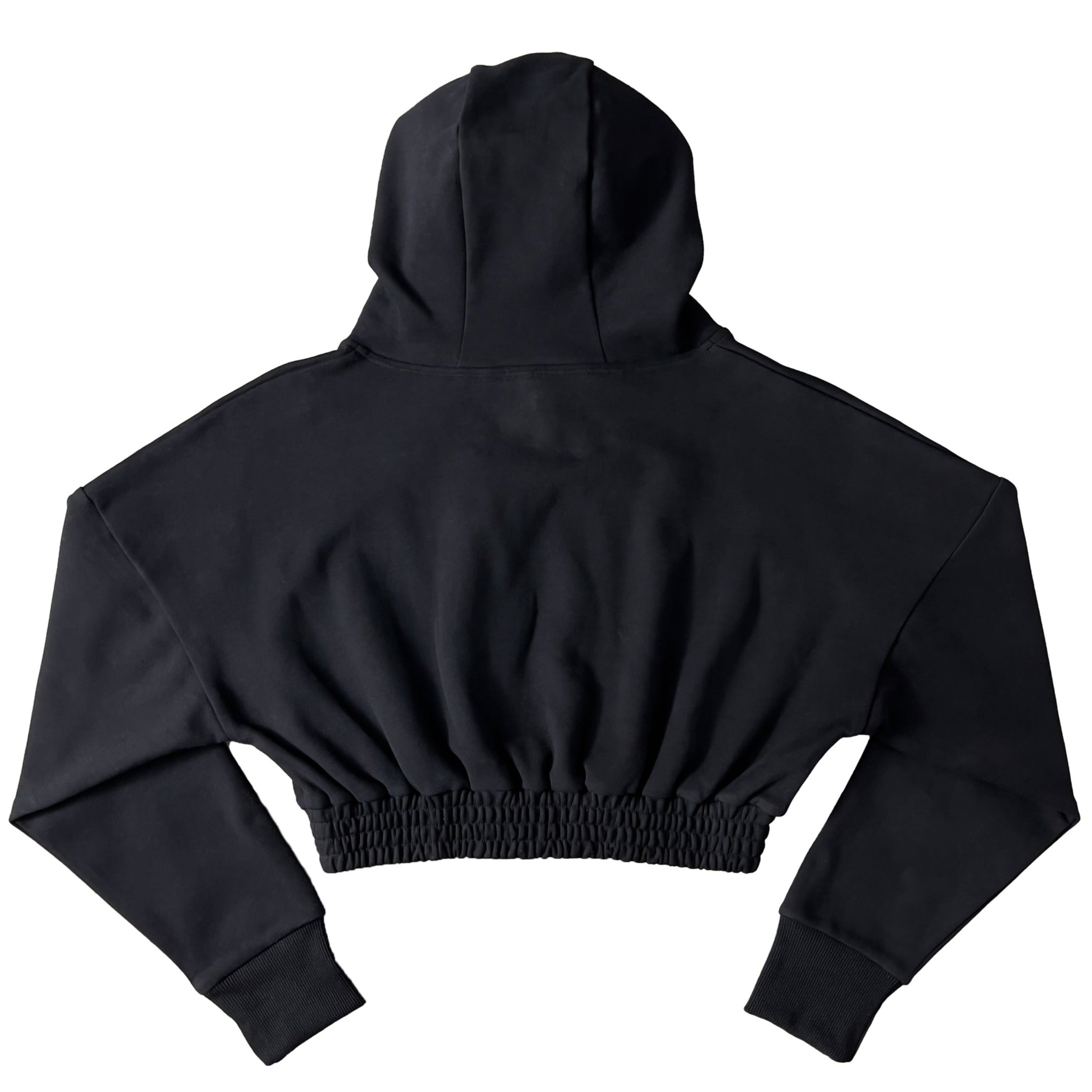 CROP HOODIE - BLACK / WHITE