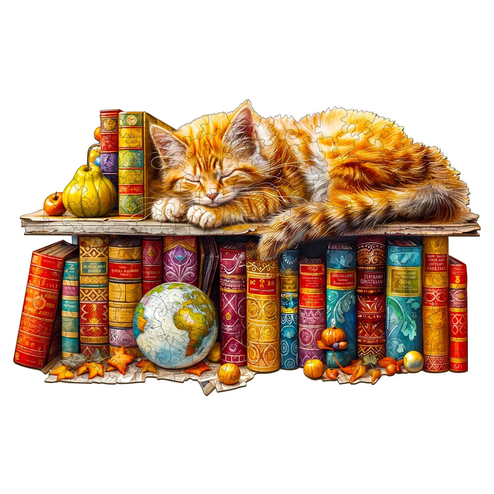Dreamy Tabby Cat Wooden Jigsaw Puzzle