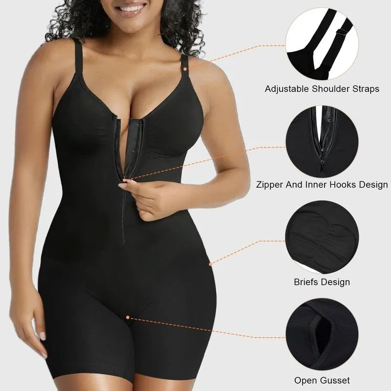 Shapewear for Women Tummy Control Bodysuits Zip-Up Comfort Ultra Stretch Fabric