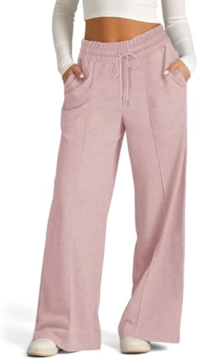 Wide Leg Sweatpants Women Drawstring High Waisted Joggers