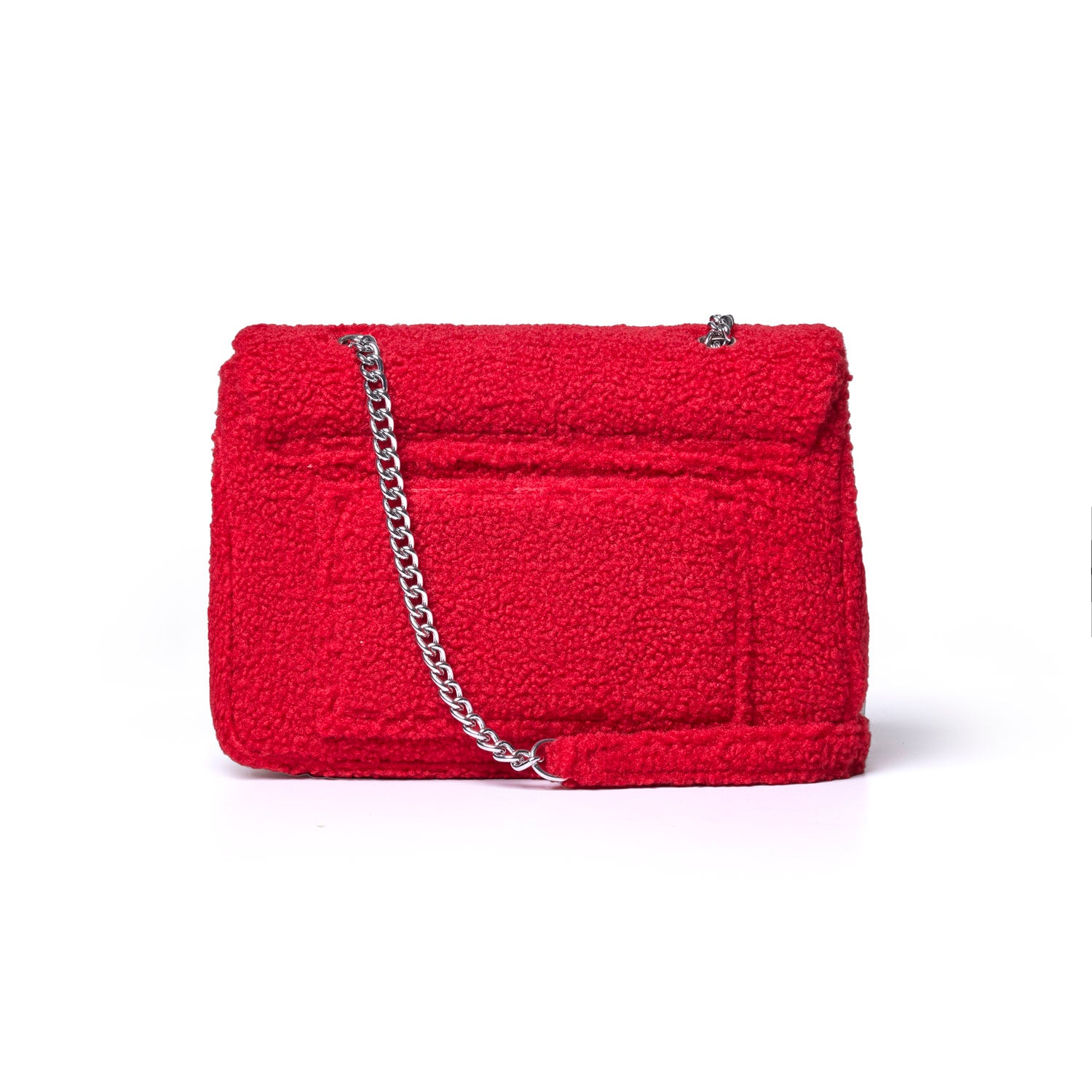 LARGE TEDDY FLAP BAG - RED