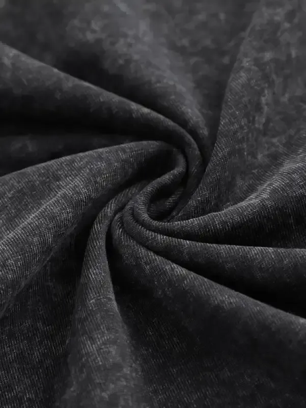 Men's plus-size retro heavyweight fitness T-shirt, pure cotton sports acid washed loose T-shirt