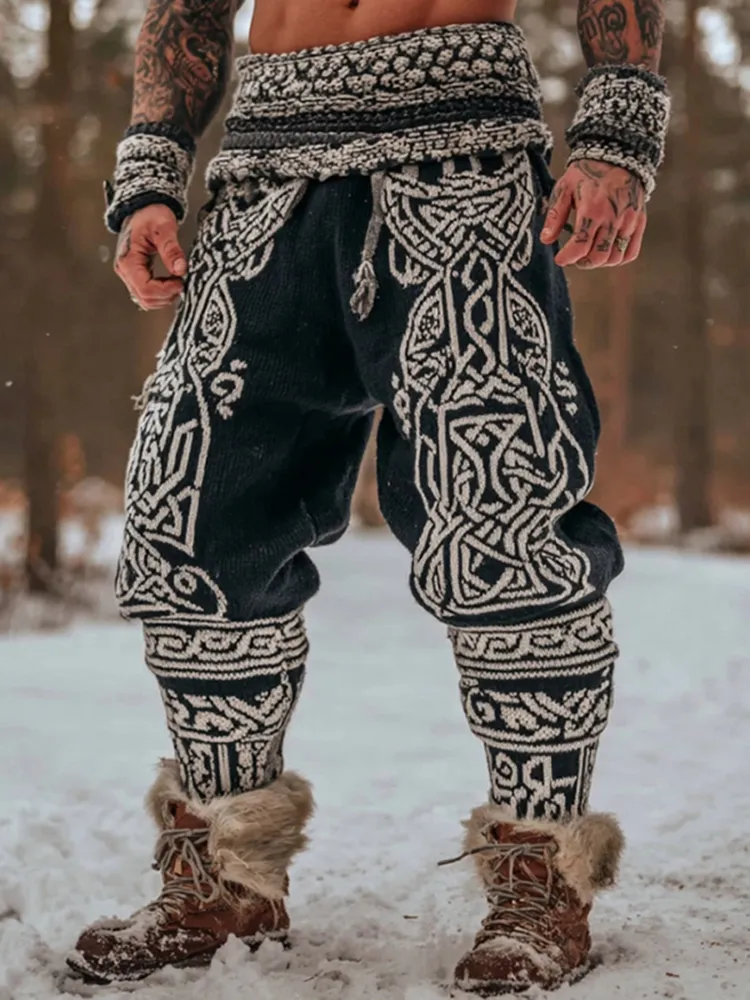 Men's Viking Tribal Celtic Art Knit Sweatpants