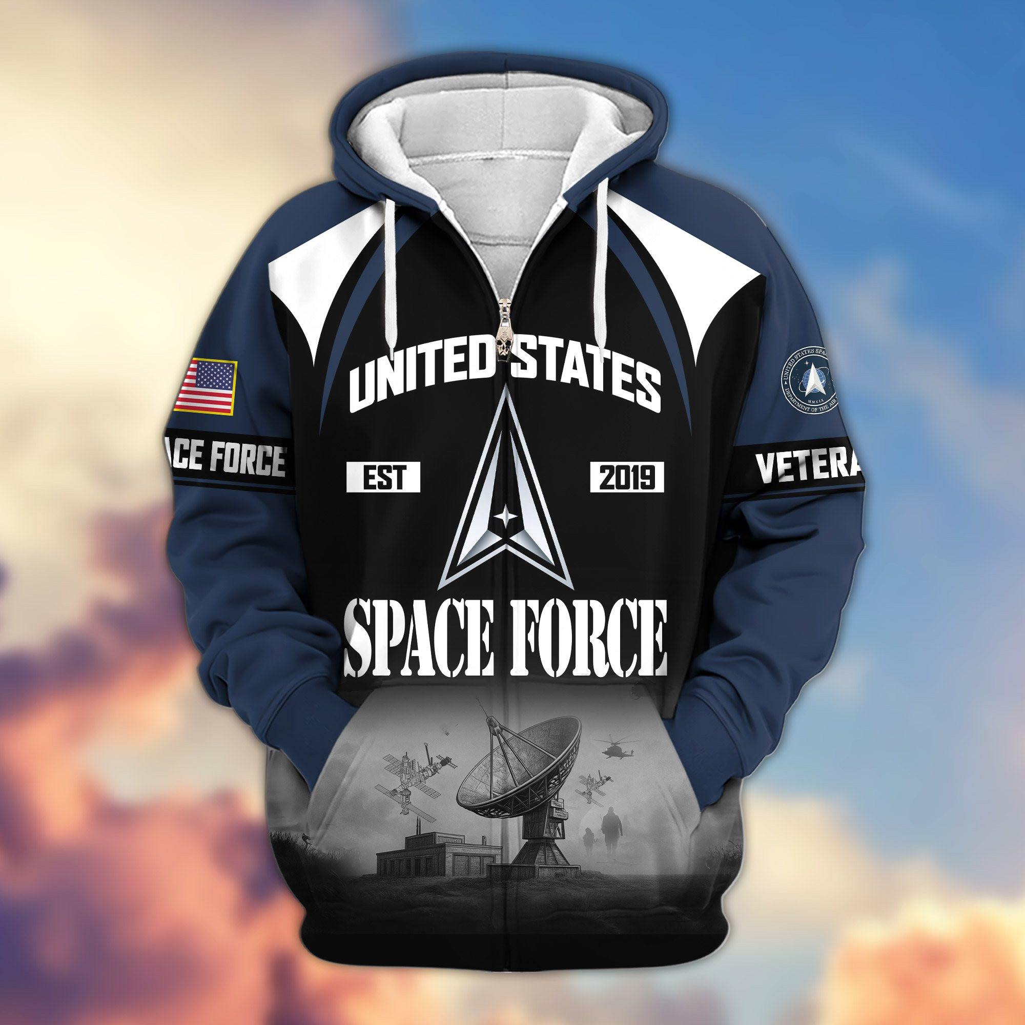 Premium US Veterans Zip Hoodie