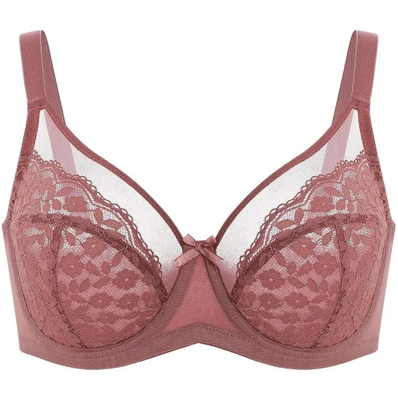minimizer Bra Floral Lace Unlined Comfort Non-Padded Full Coverage
