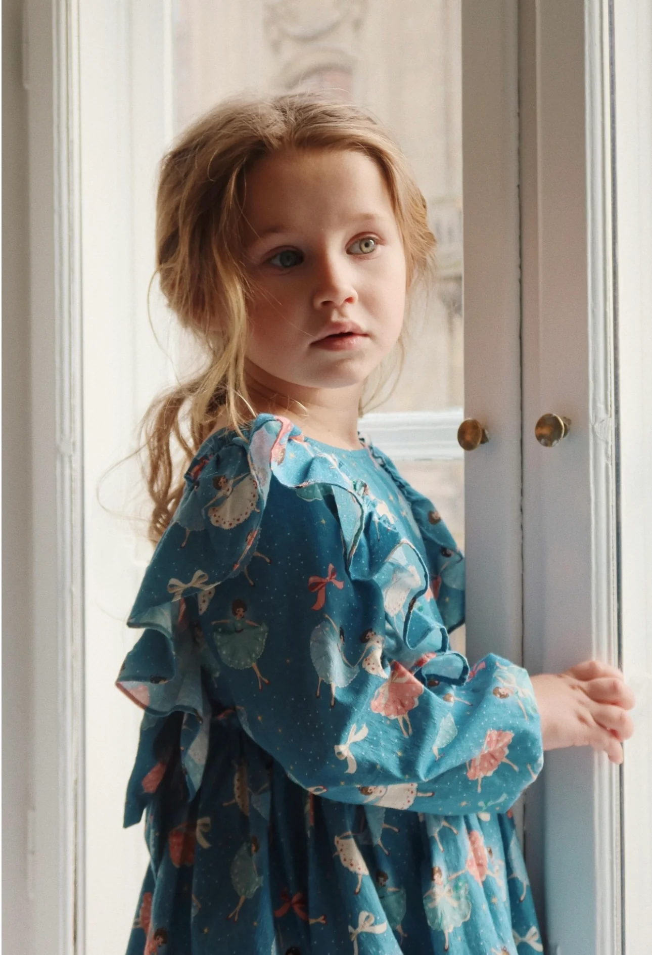 evia ls bow dress gots - snow bow ballerina