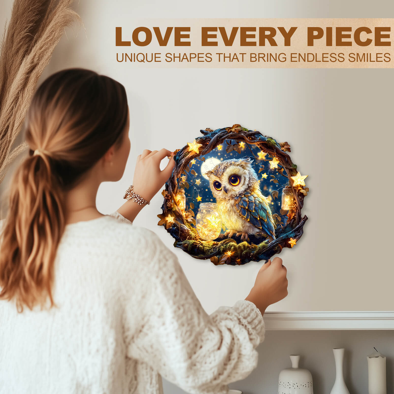 Star Owl Wooden Jigsaw Puzzle