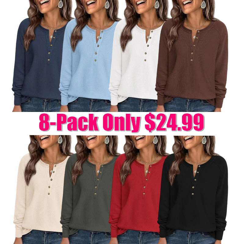 Women's Everyday Henley Long Sleeve Tee