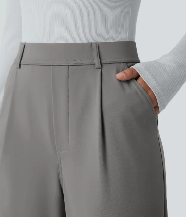 🔥 High-Waisted Flare Work Pants with Side Pockets 🔥