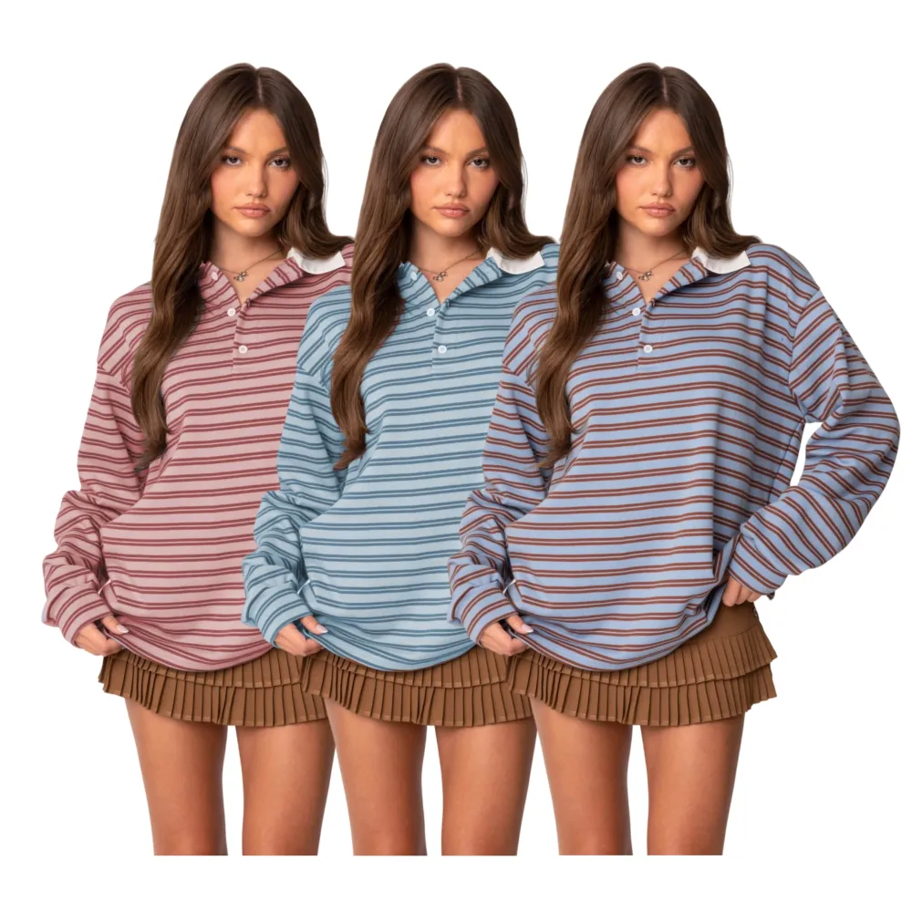 Stripey Oversized Collared Shirt