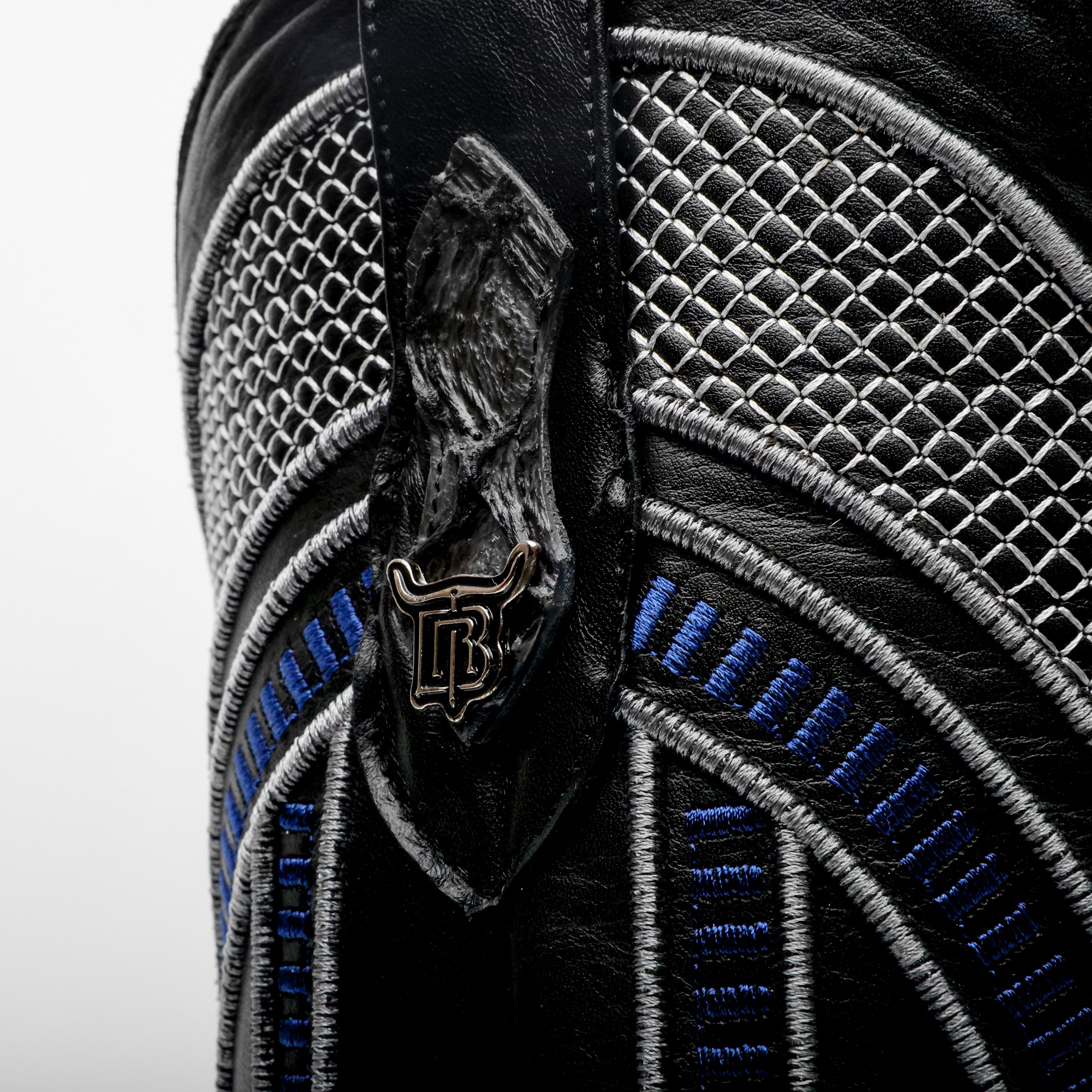 Grey Mini Pirarucu Leather Boots - Square Toe