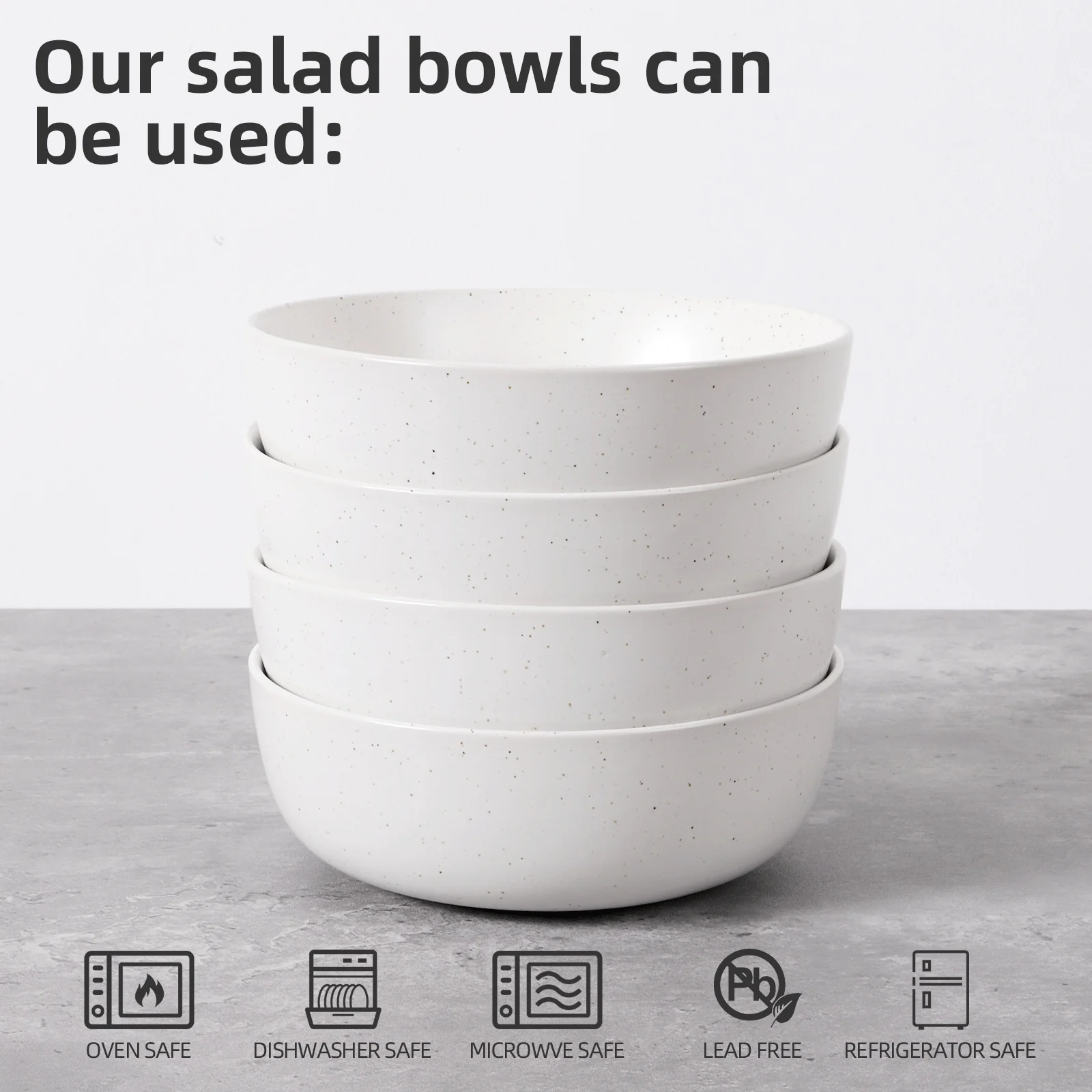 4PC Ceramic Bowl Set 27oz