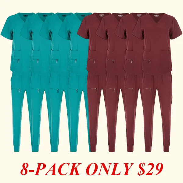 Women's elastic solid color V-neck nursing suit