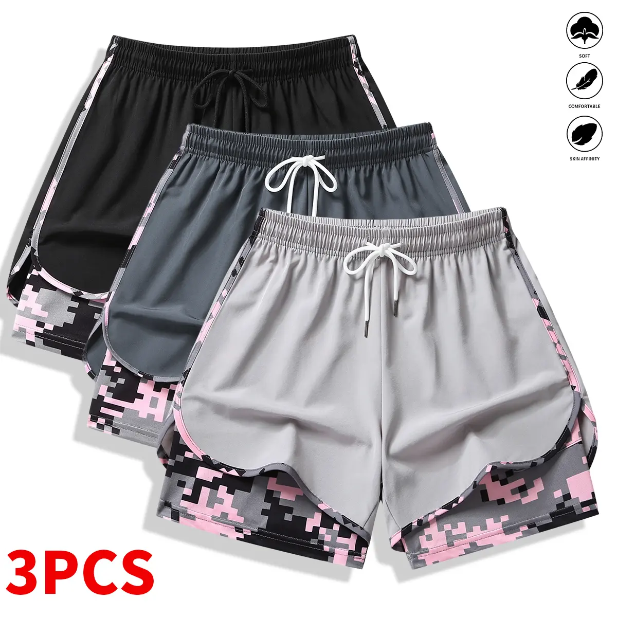 🔥6 SETS $24 Women’s Casual Athletic Shorts with Built-in Liner