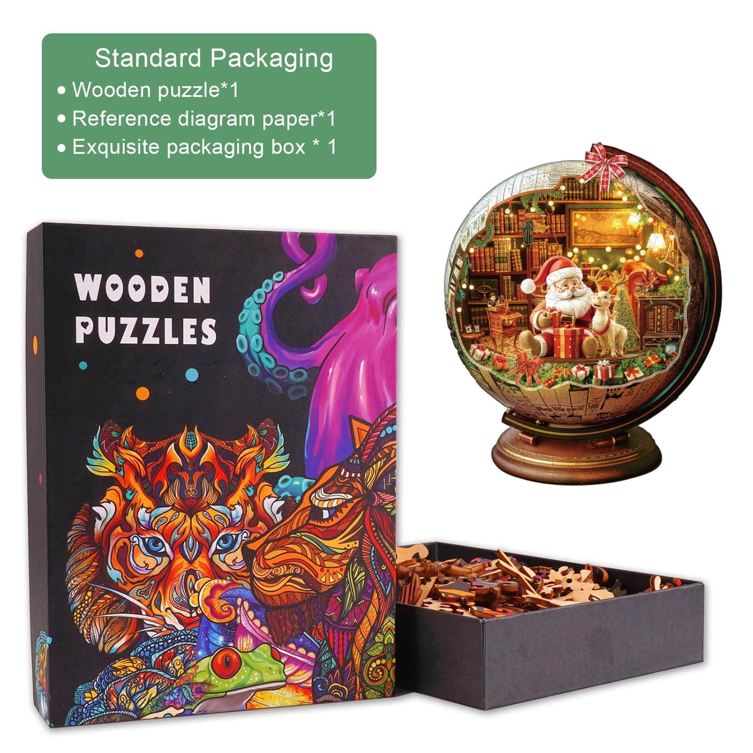 Christmas globe Wooden Jigsaw Puzzle