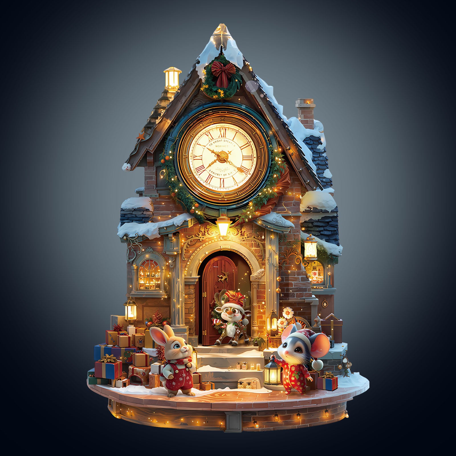 Christmas Clock Tower-1 Wooden Jigsaw Puzzle