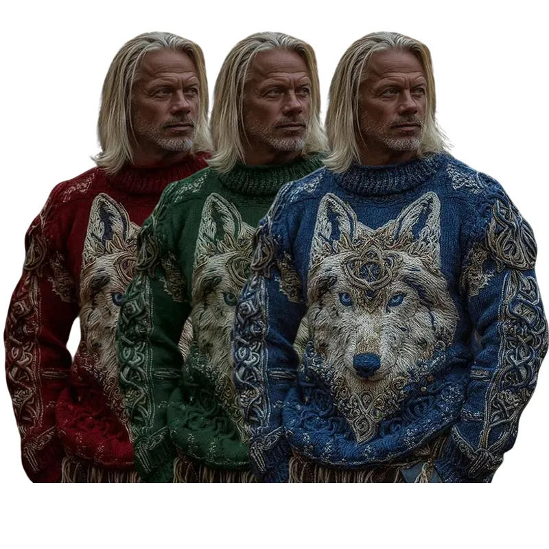 Men's Viking Celtic Pattern Art Cozy Hooded Sweater