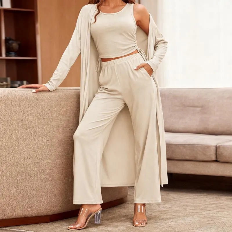 Women's Lightweight Sleepwear 3-Piece Set Sportswear