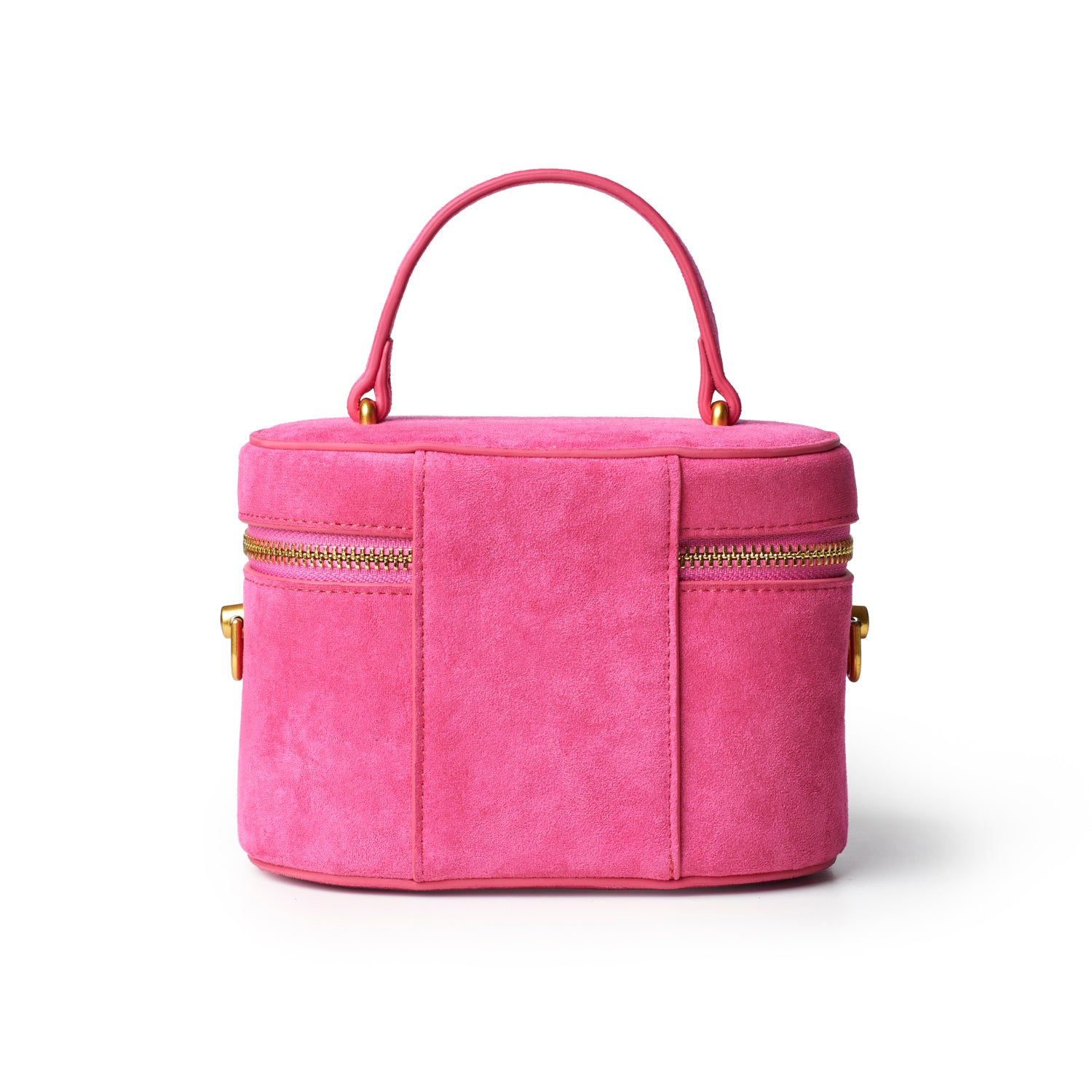 MINI SUEDE VANITY BAG - HOT PINK