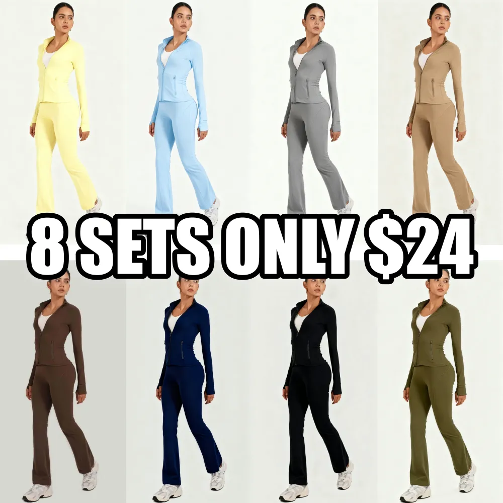 2PCS Slim-It BBL Jacket and Flare Leggings Daily Set