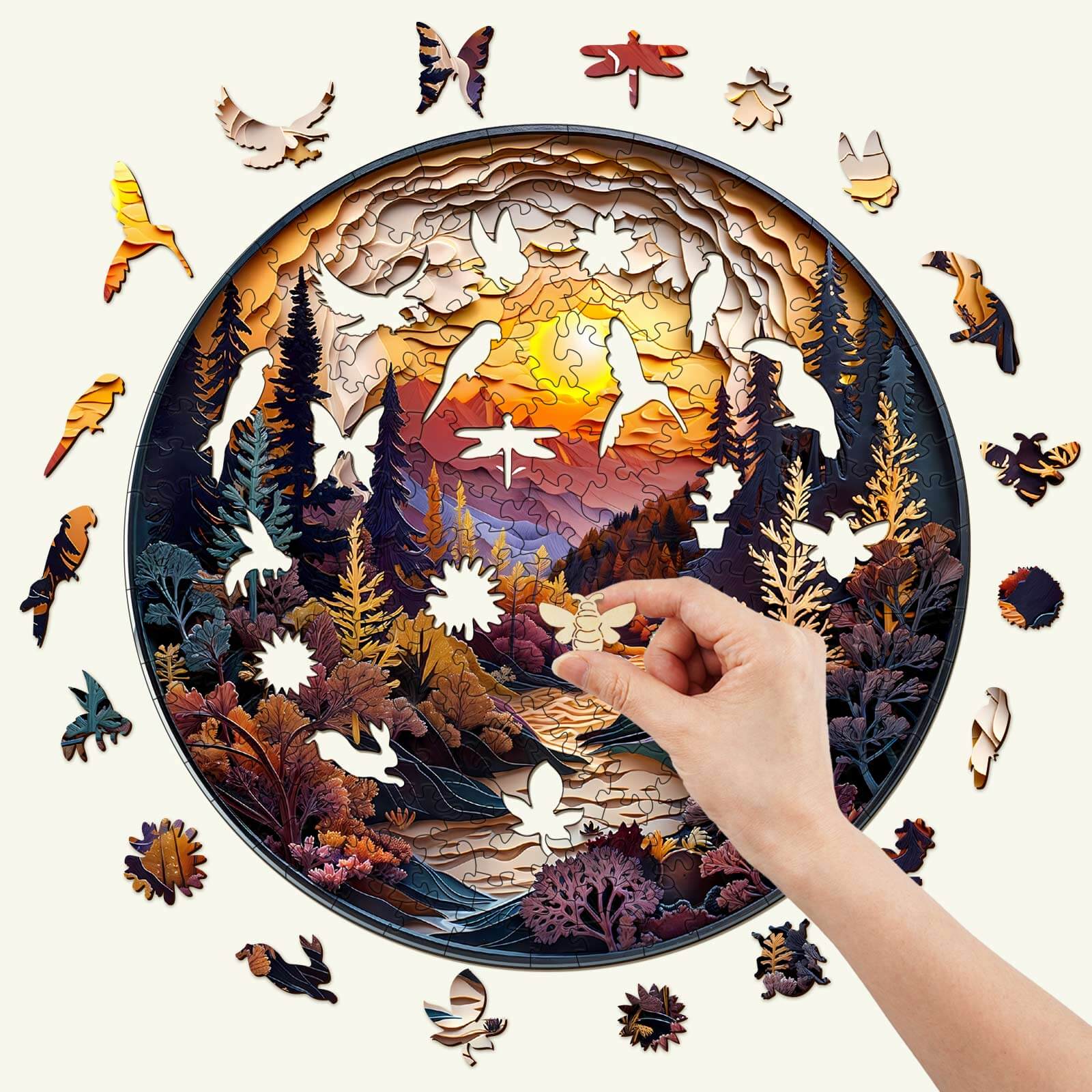 Sunset Forest Wooden Jigsaw Puzzle