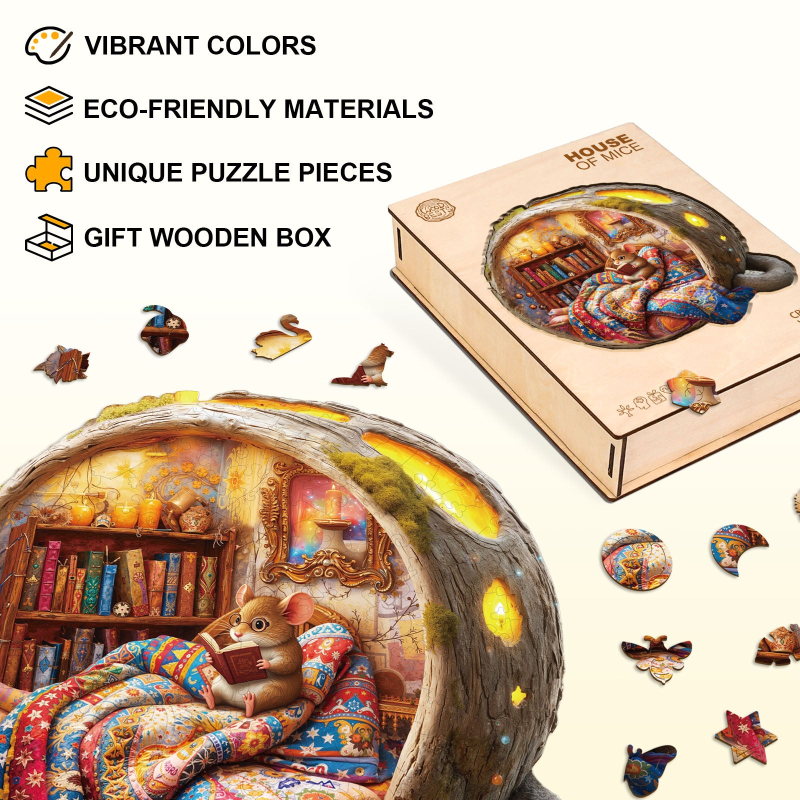 House of Mice Wooden Jigsaw Puzzle