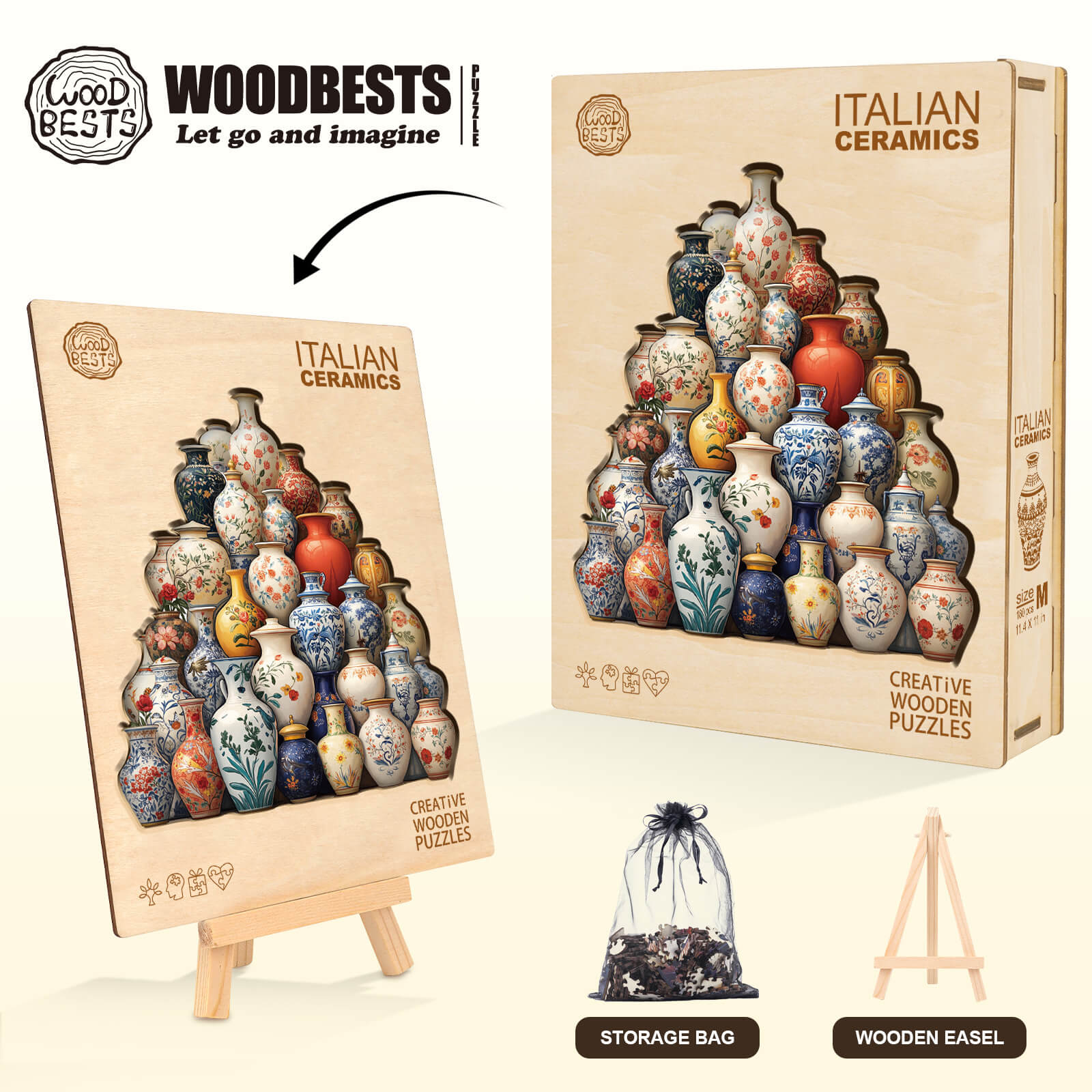 Italian ceramics Wooden Jigsaw Puzzle