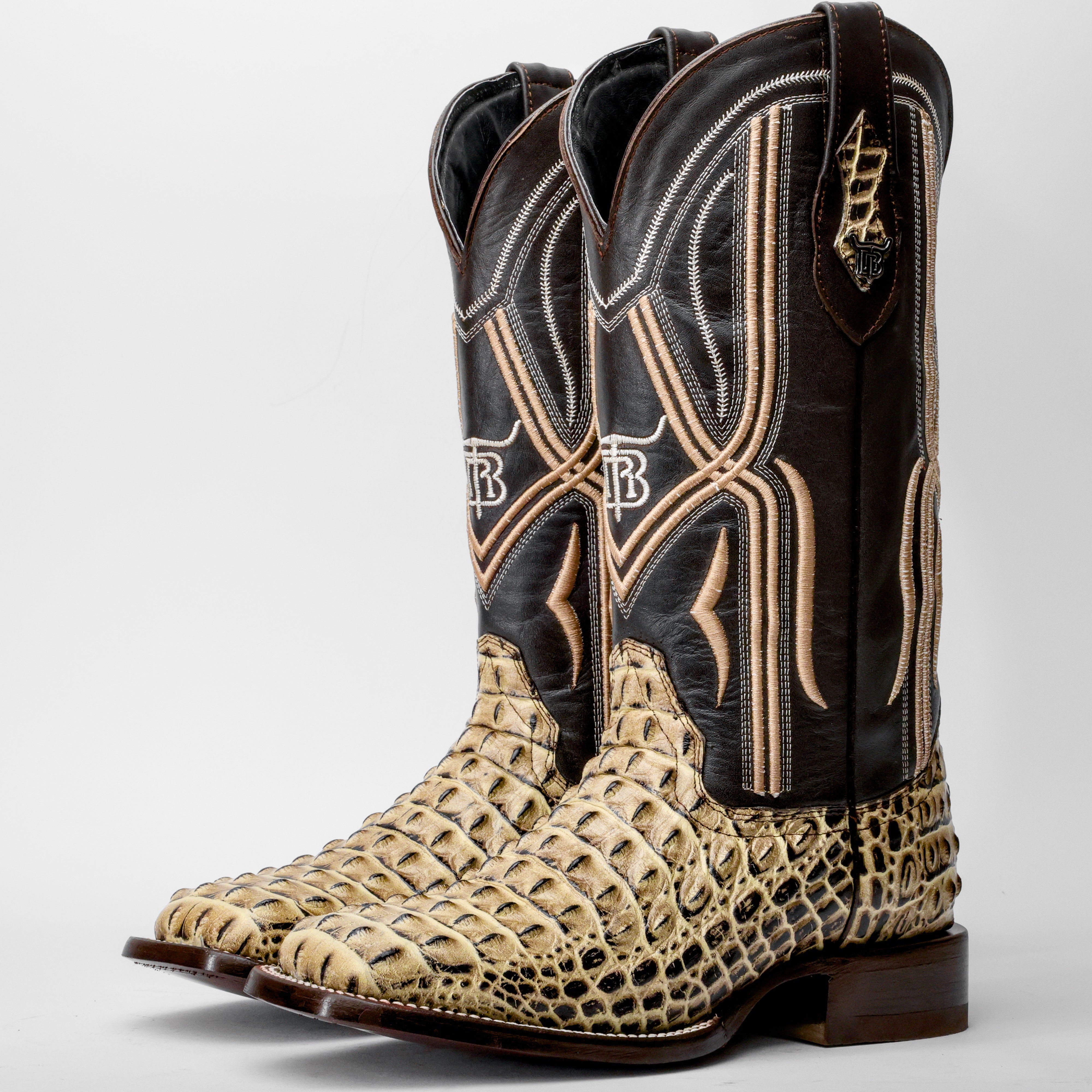 Orix Caiman Hornback Leather Boots - Square Toe