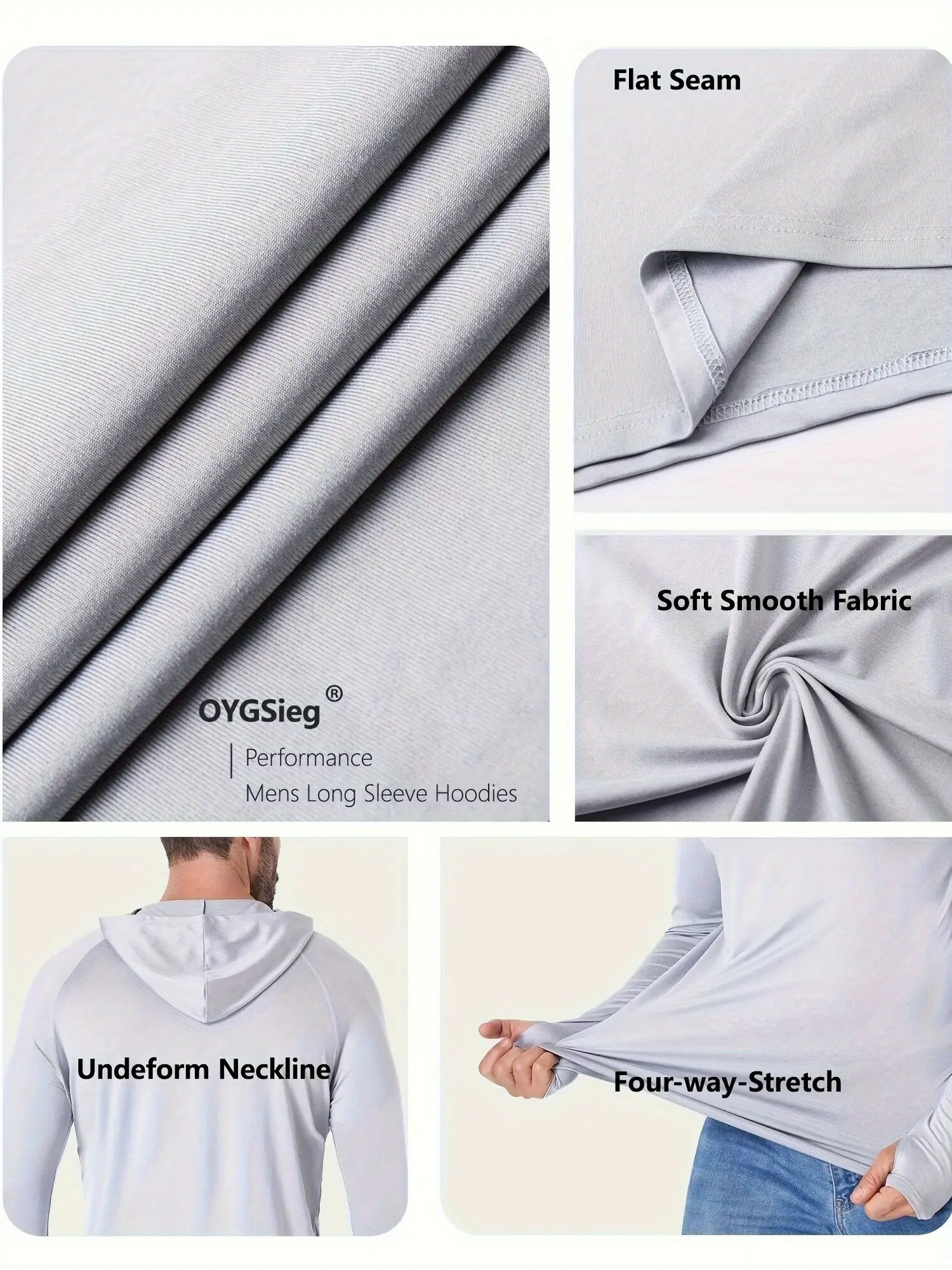 Men's UPF Performance Hoodie Shirt Set with Face Cover – Long Sleeve Sun Protection Tops